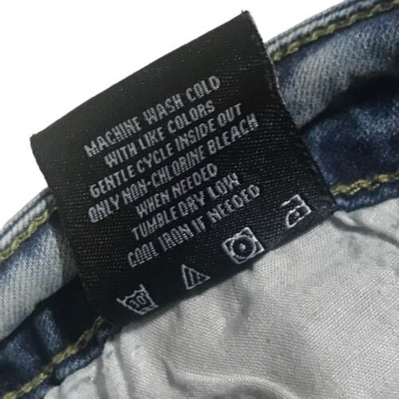 Platform Slim Skinny Stretch Denim Jeans Ripped Med Blue Stressed Size 29/30 - Picture 11 of 12